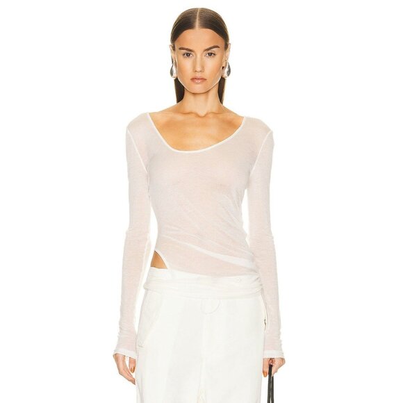 CHRISTOPHER ESBER Folded Crop Long Sleeve Top in Milk 0 New Womens Tee - Picture 3 of 16